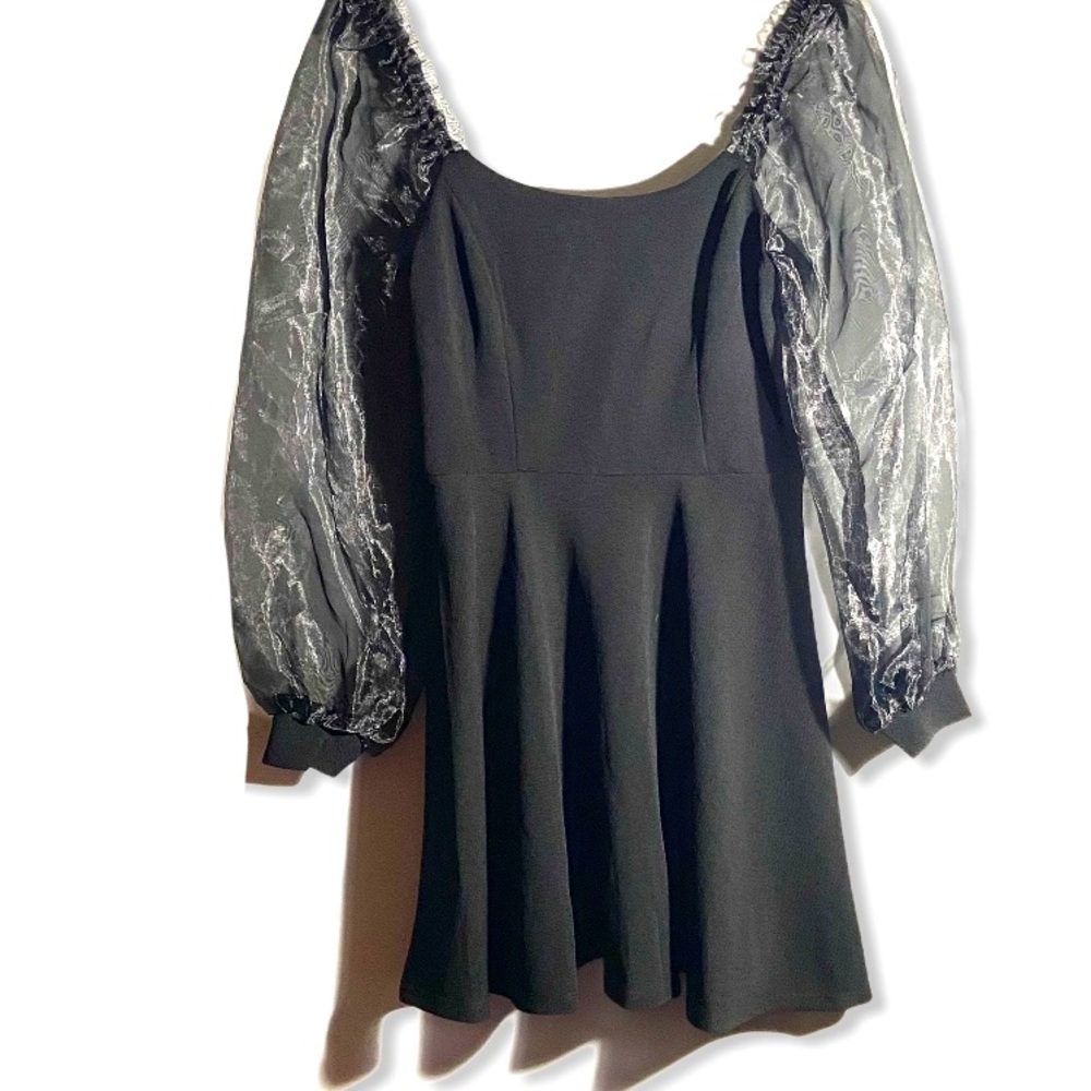 Black Crystal Doll Dress Size Medium Sheer…